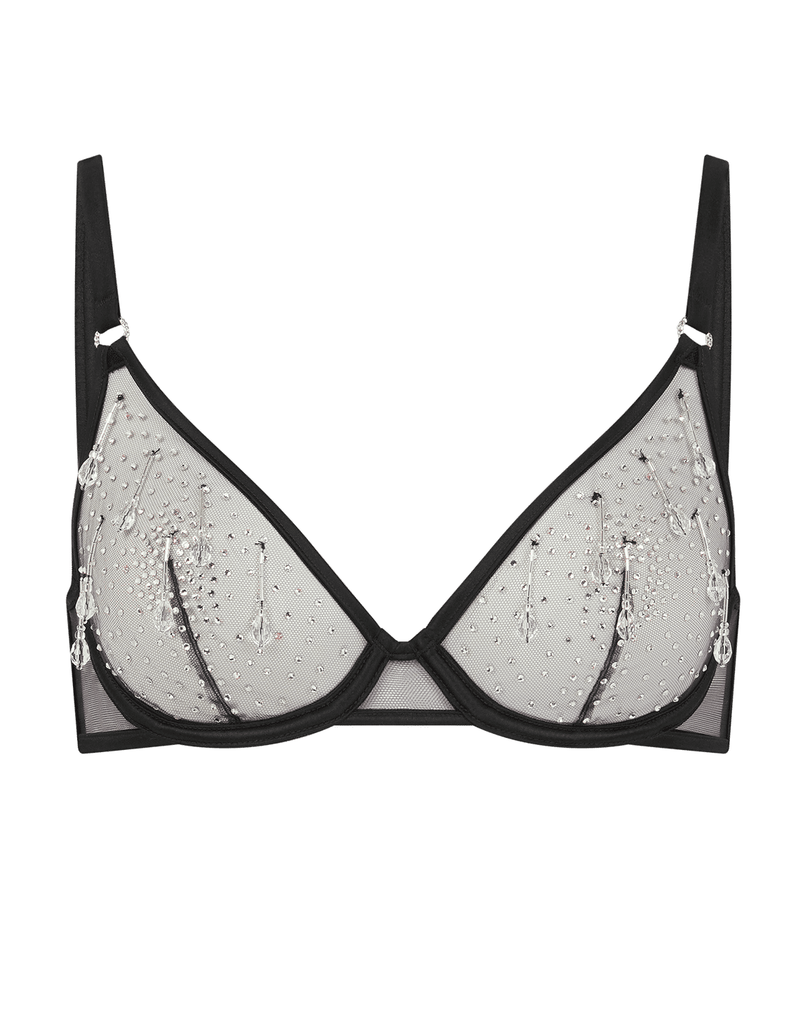 Lunessa Plunge Underwired Bra Black/Clear | Agent Provocateur
