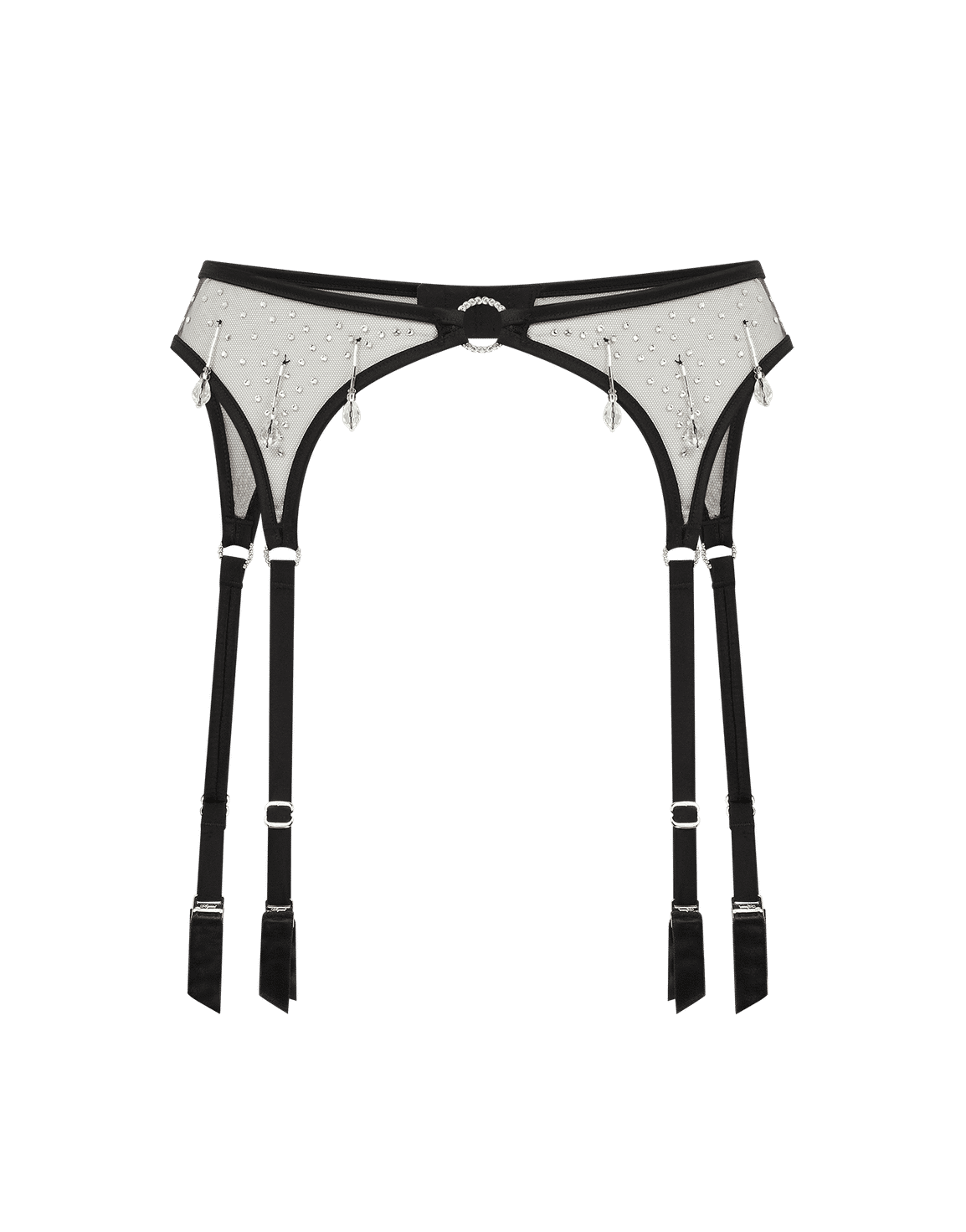 Lunessa Suspender Black/Clear | Agent Provocateur
