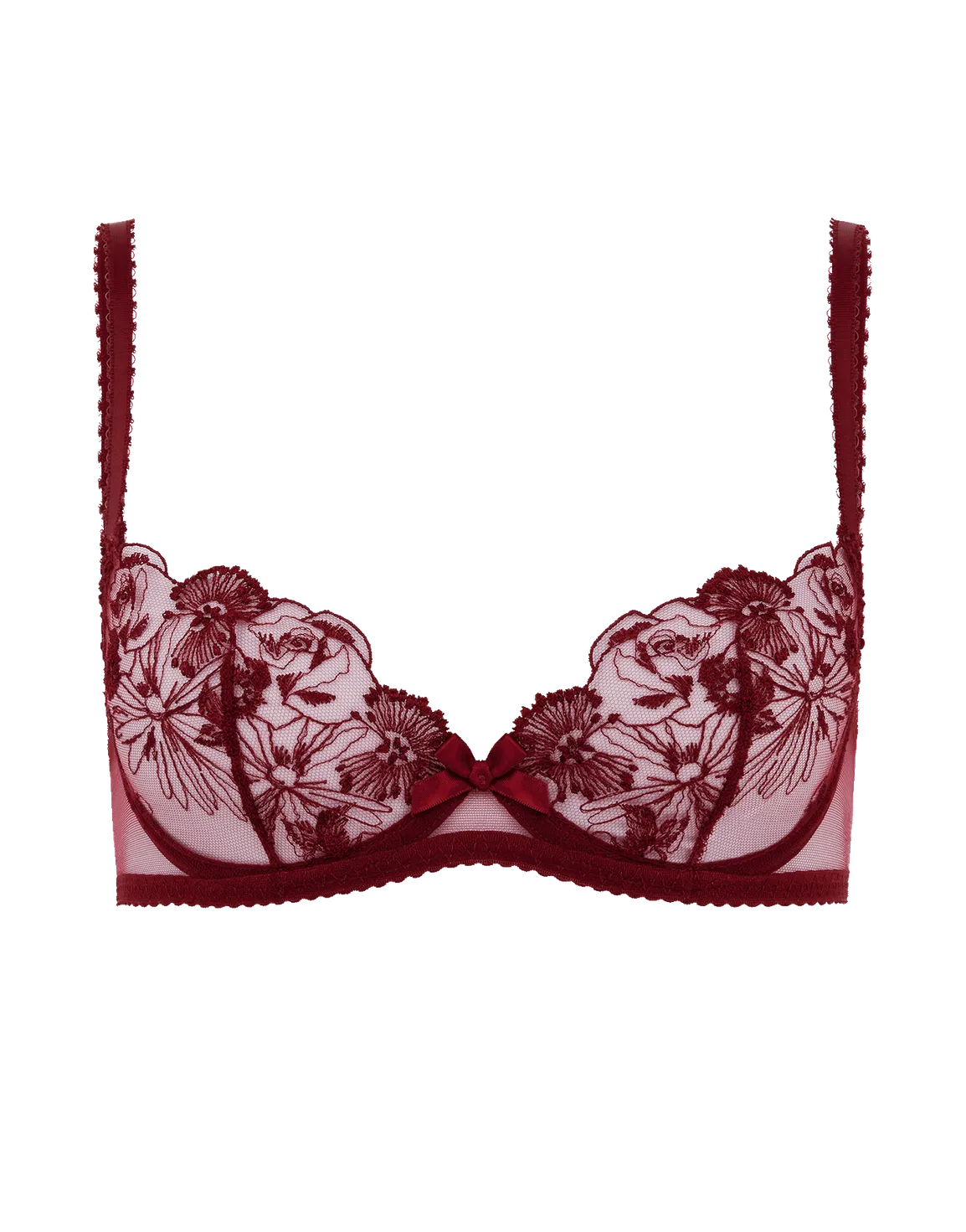 Jayce Plunge Underwired Bra Burgundy | Agent Provocateur