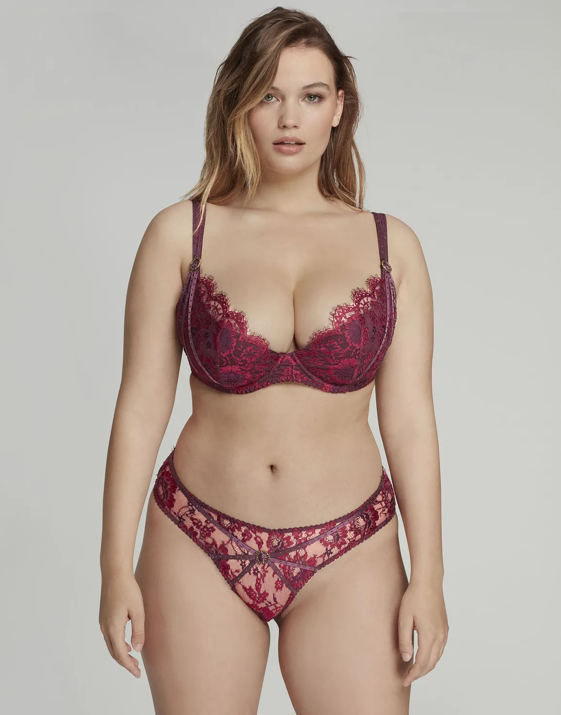 Delora Plunge Underwired Bra Red | Agent Provocateur