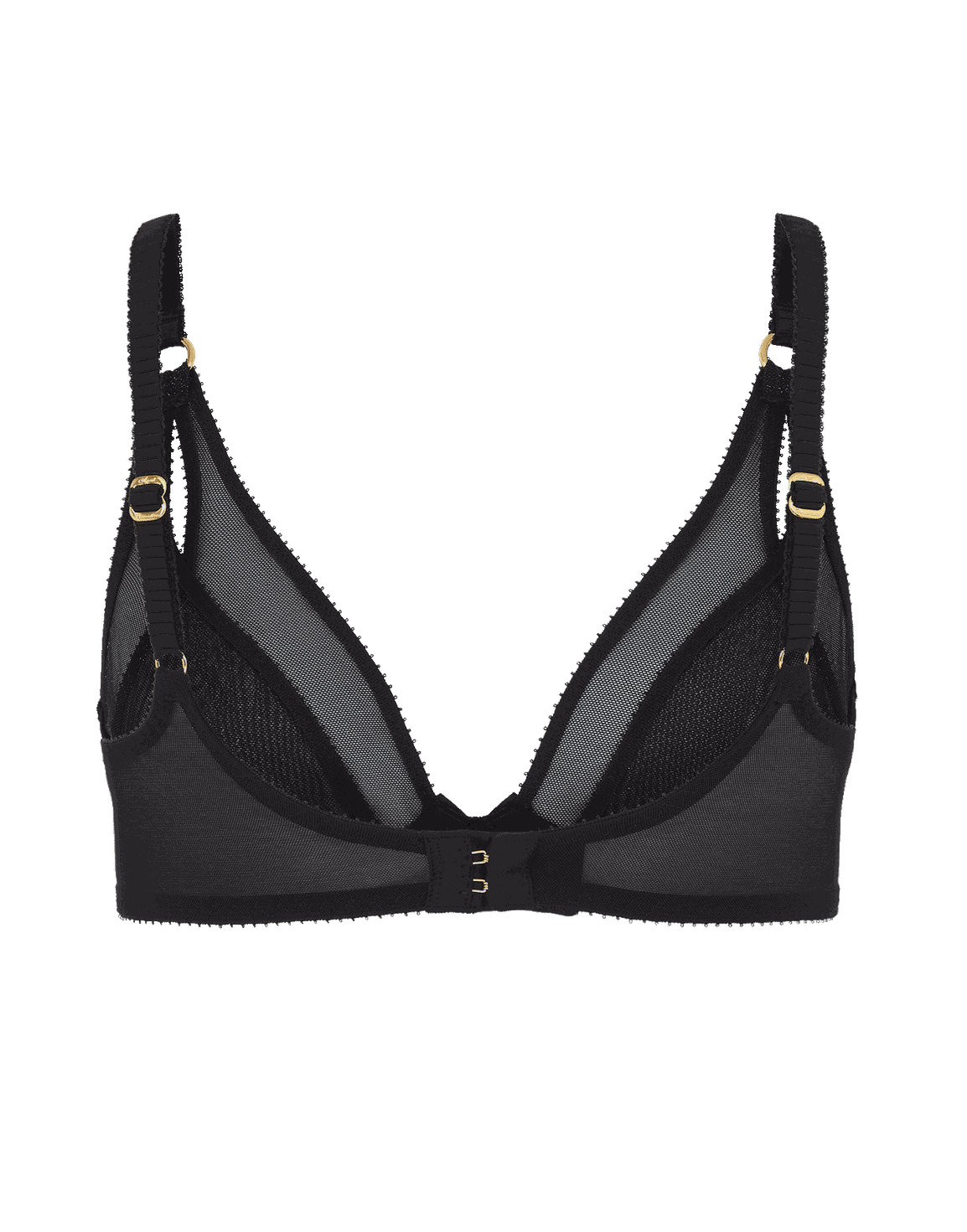 Shimmer High Apex Plunge Underwired Bra Black | Agent Provocateur
