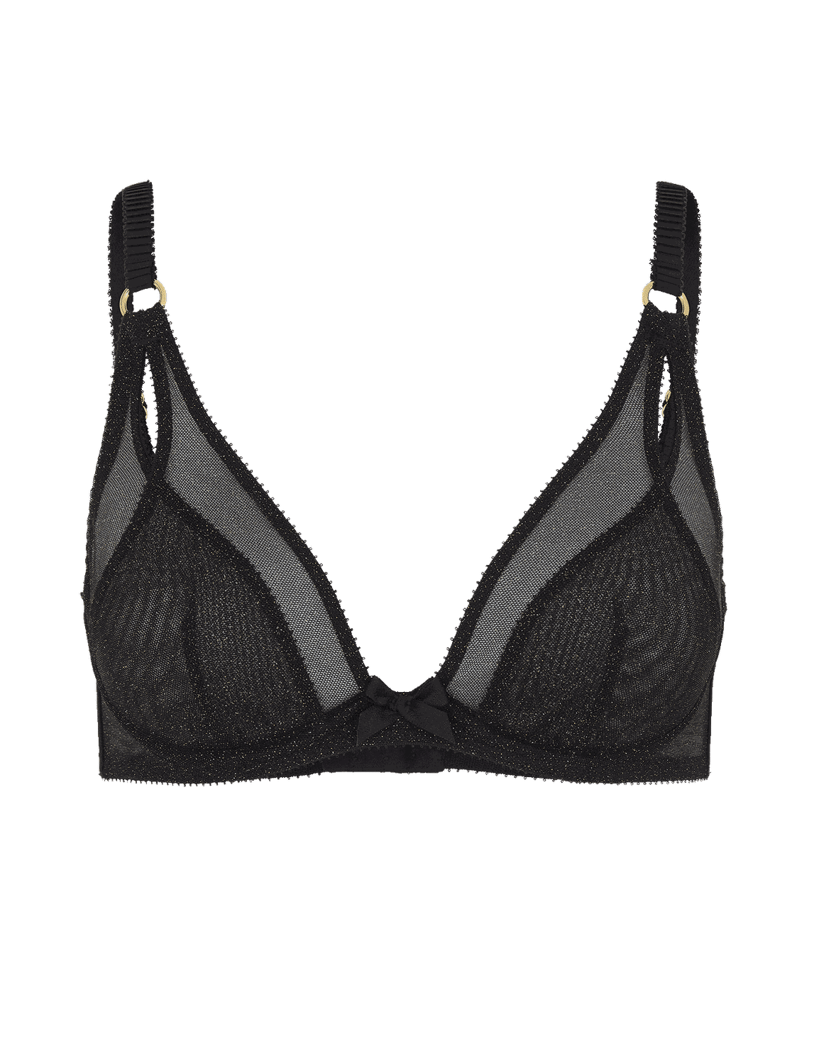 Shimmer High Apex Plunge Underwired Bra Black | Agent Provocateur