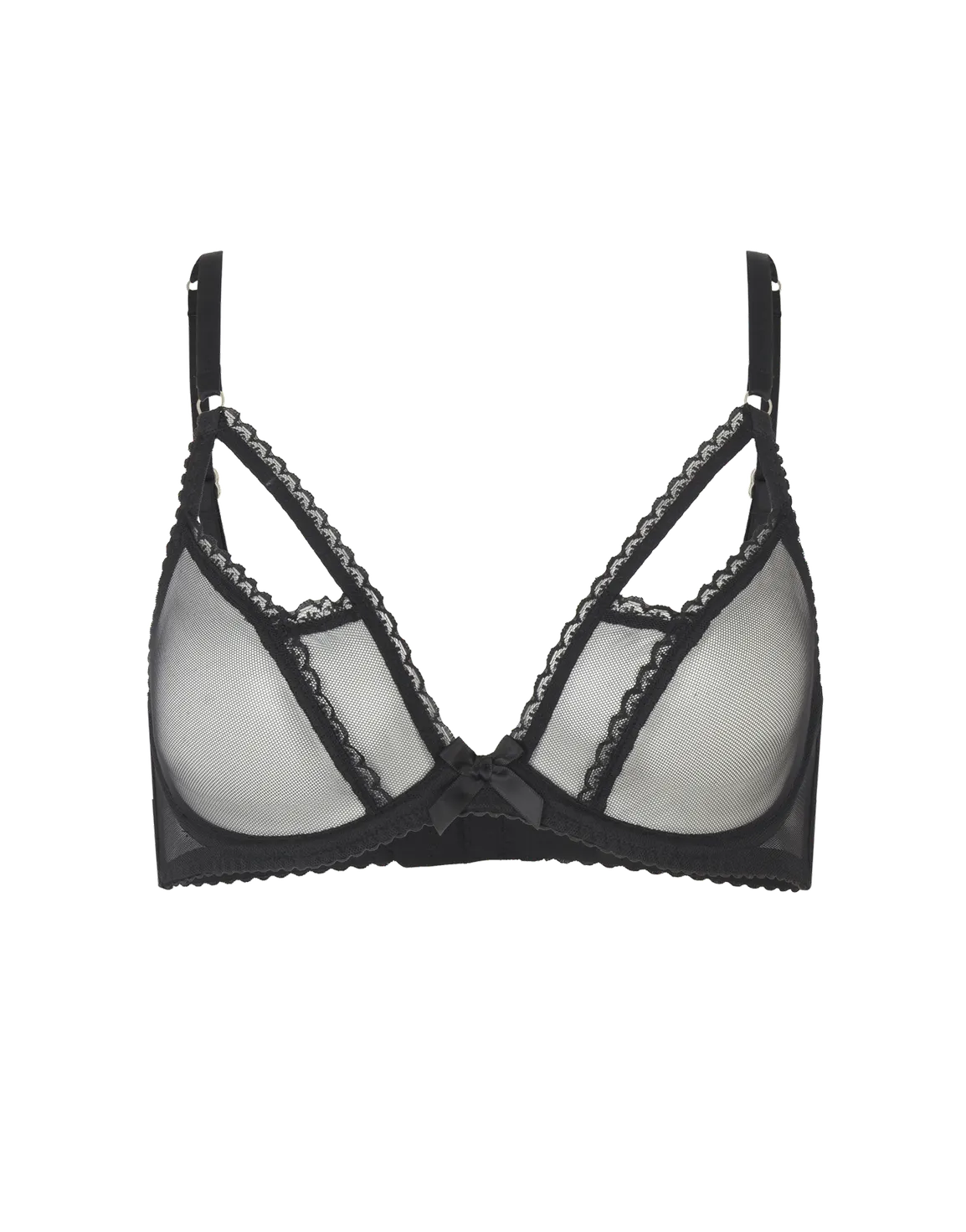 Fia Plunge Underwired Bra Black | Agent Provocateur