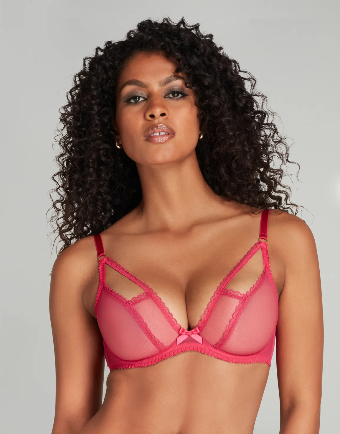 Fia Plunge Underwired Bra Pink | Agent Provocateur