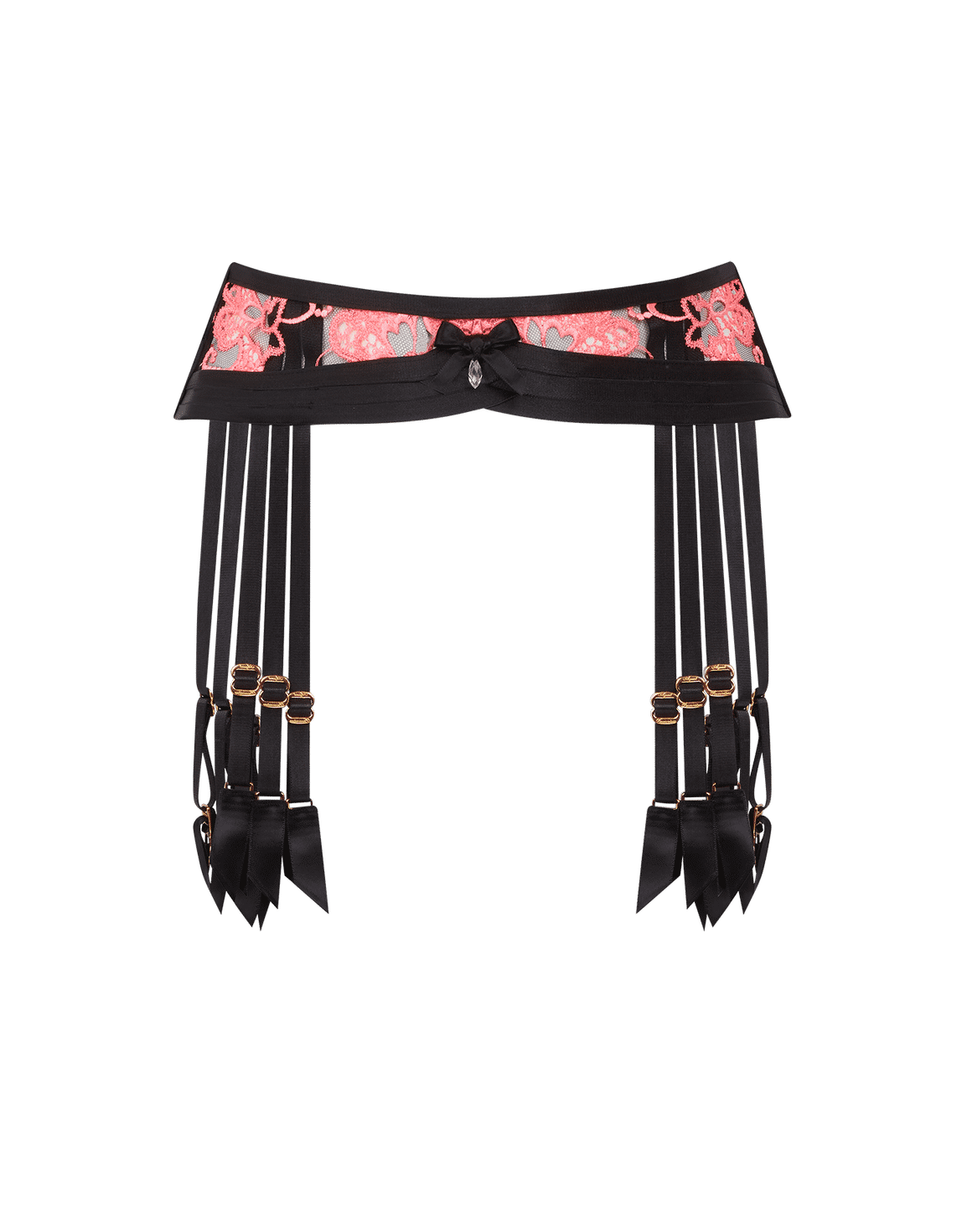 Dioni Suspender Black/Neon Pink | Agent Provocateur