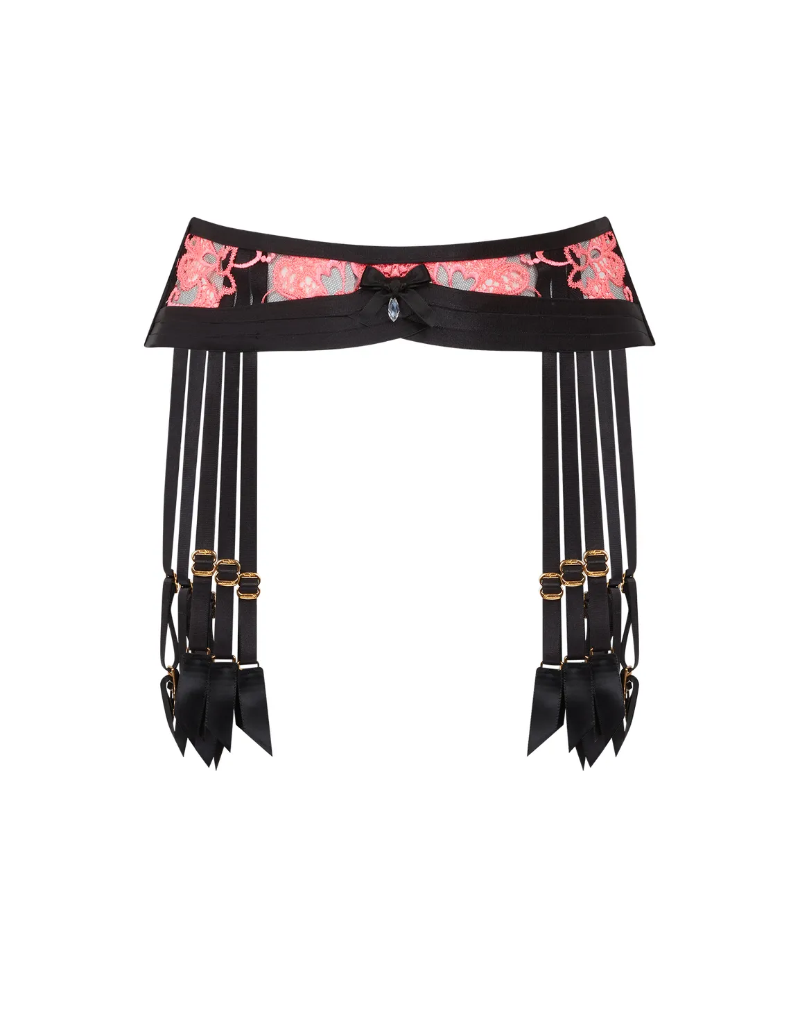 Dioni Suspender Black/Neon Pink | Agent Provocateur