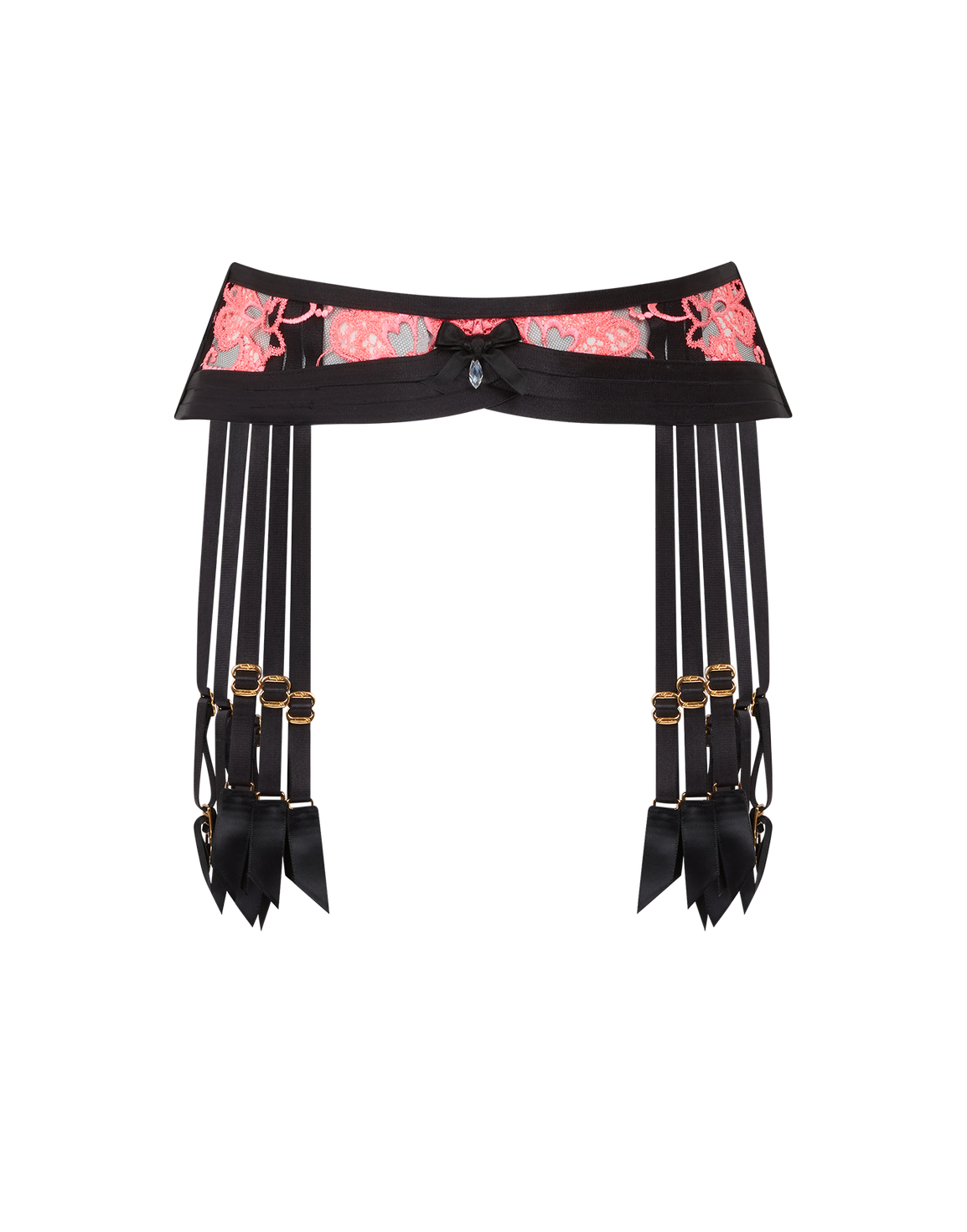 Dioni Suspender Black/Neon Pink | Agent Provocateur
