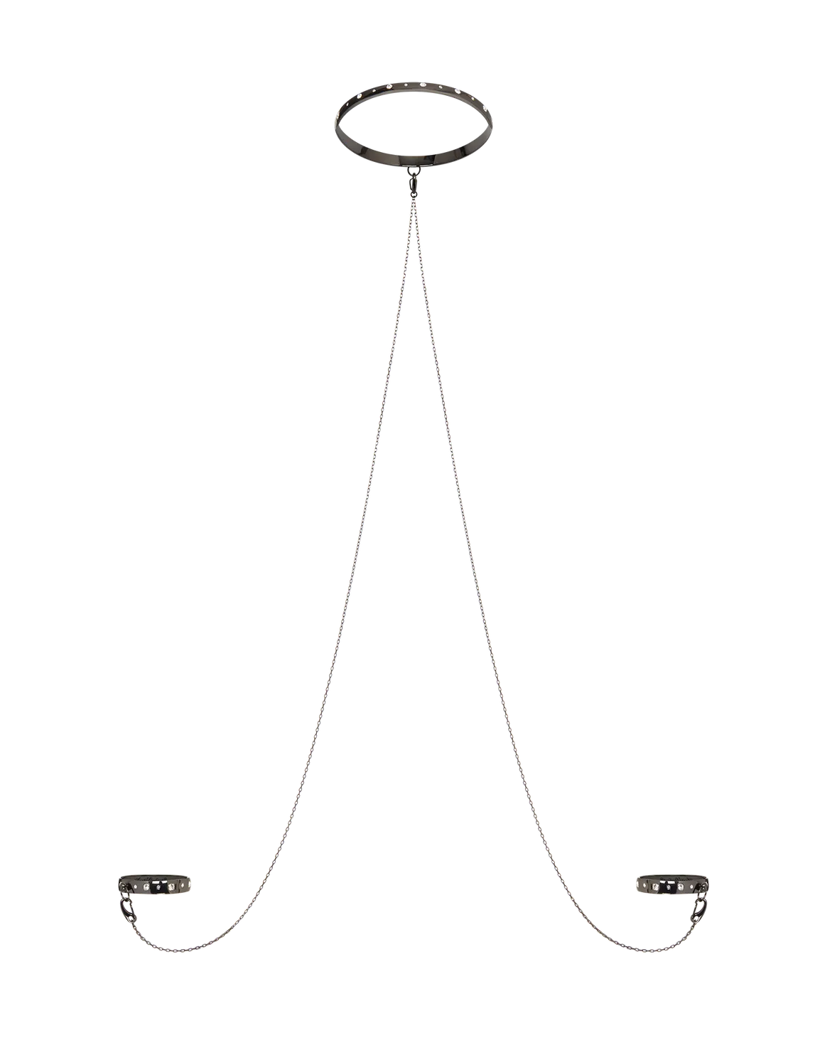 Katt Choker & Cuff Gunmetal/Crystal | Agent Provocateur