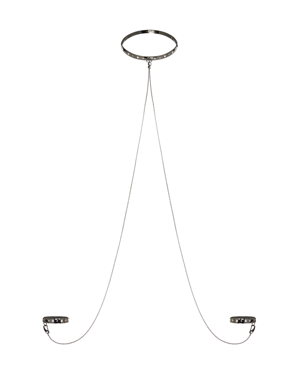 Katt Choker & Cuff Gunmetal/Crystal | Agent Provocateur