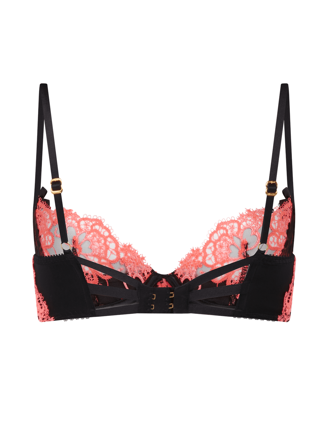 Dioni Plunge Underwired Bra Black/Neon Pink | Agent Provocateur
