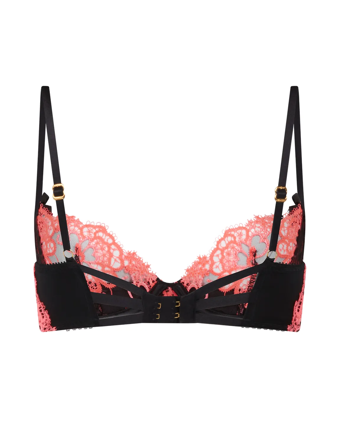 Dioni Plunge Underwired Bra Black/Neon Pink | Agent Provocateur