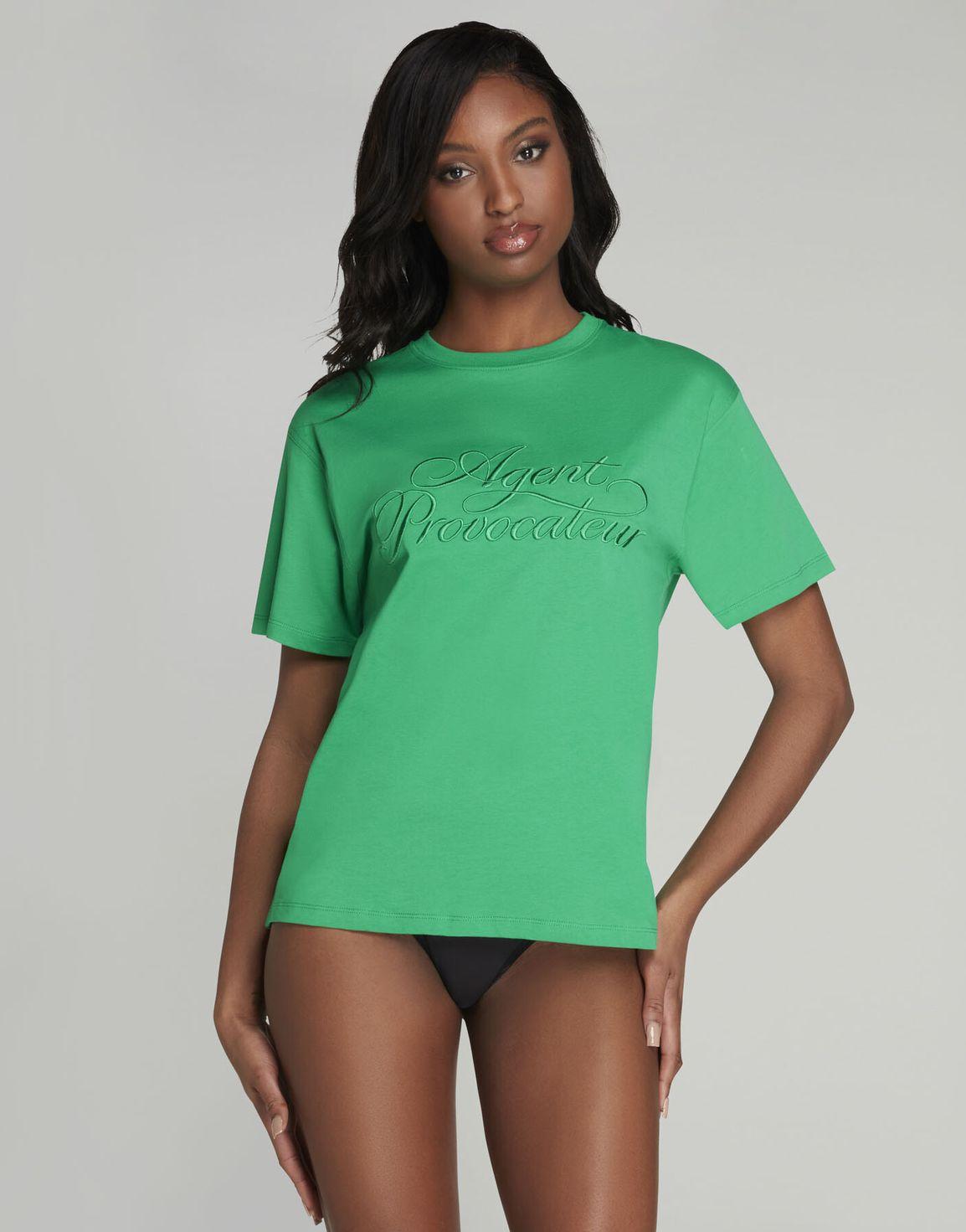 Rayley Boyfriend T-Shirt Green/Green | Agent Provocateur
