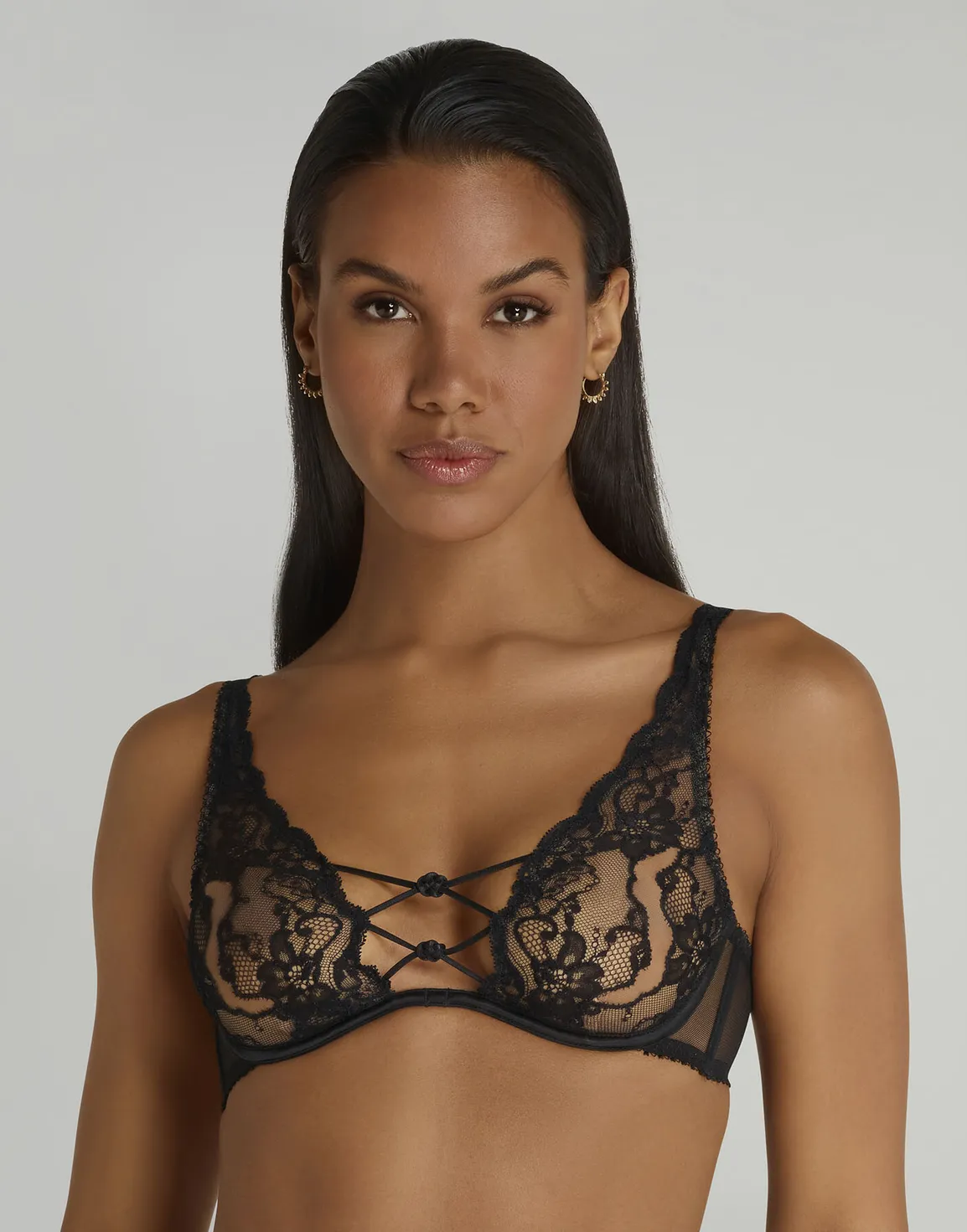Zanah Plunge Underwired Bra Black | Agent Provocateur