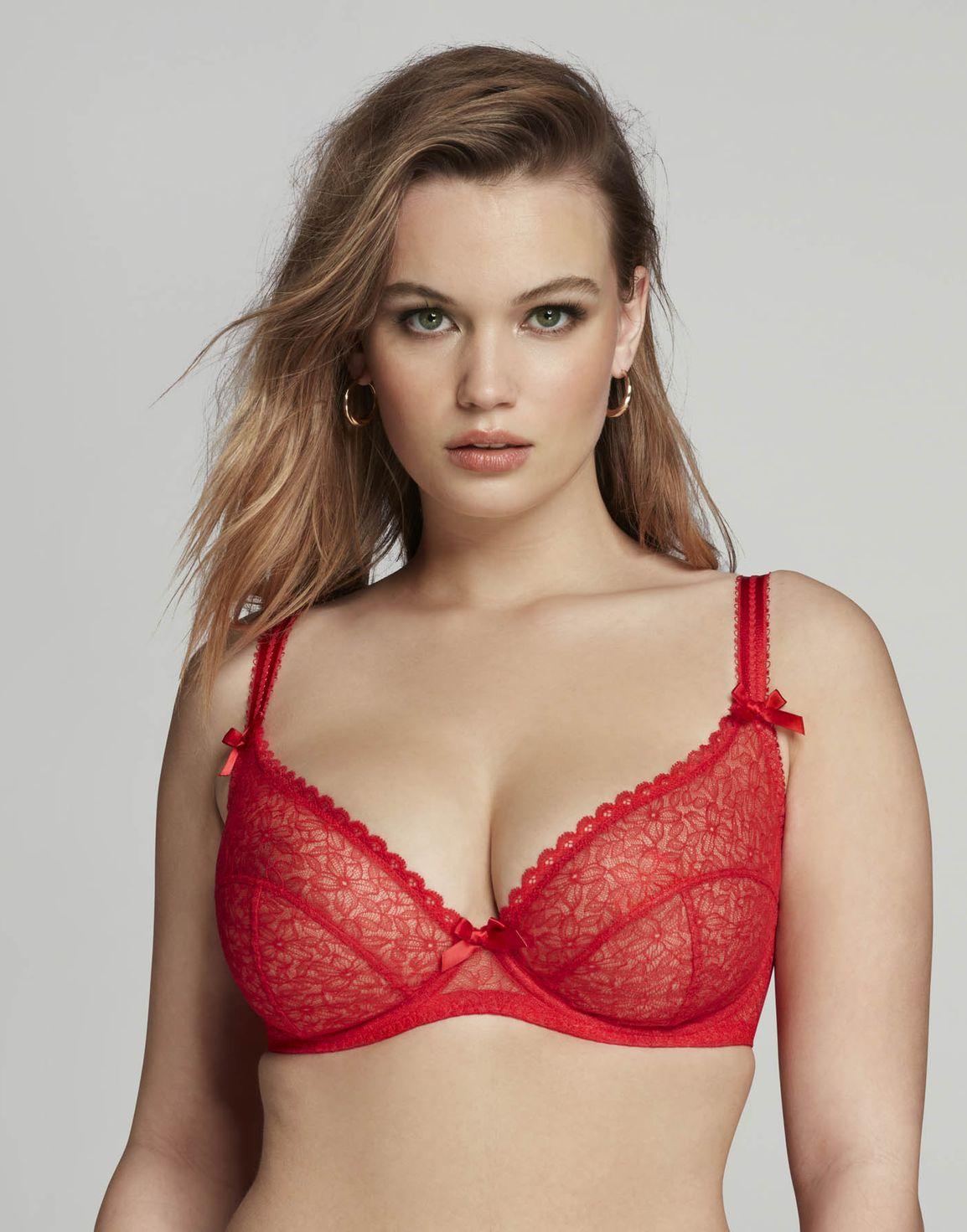 Aliza Plunge Underwired Bra Red | Agent Provocateur
