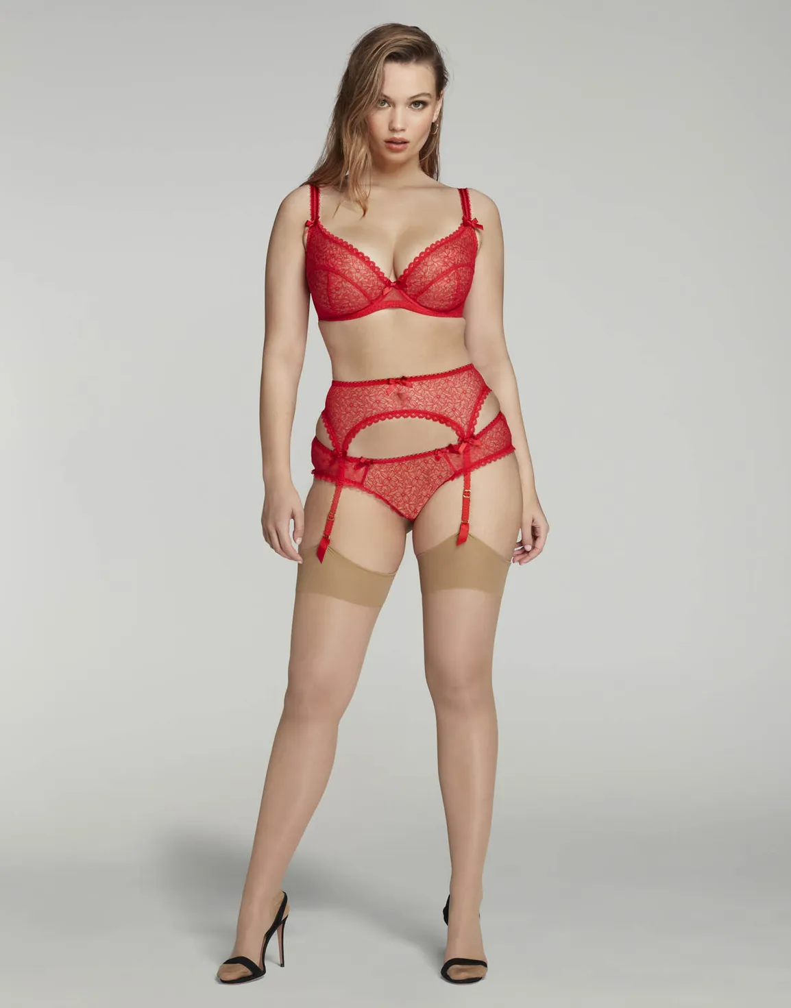 Aliza Plunge Underwired Bra Red | Agent Provocateur