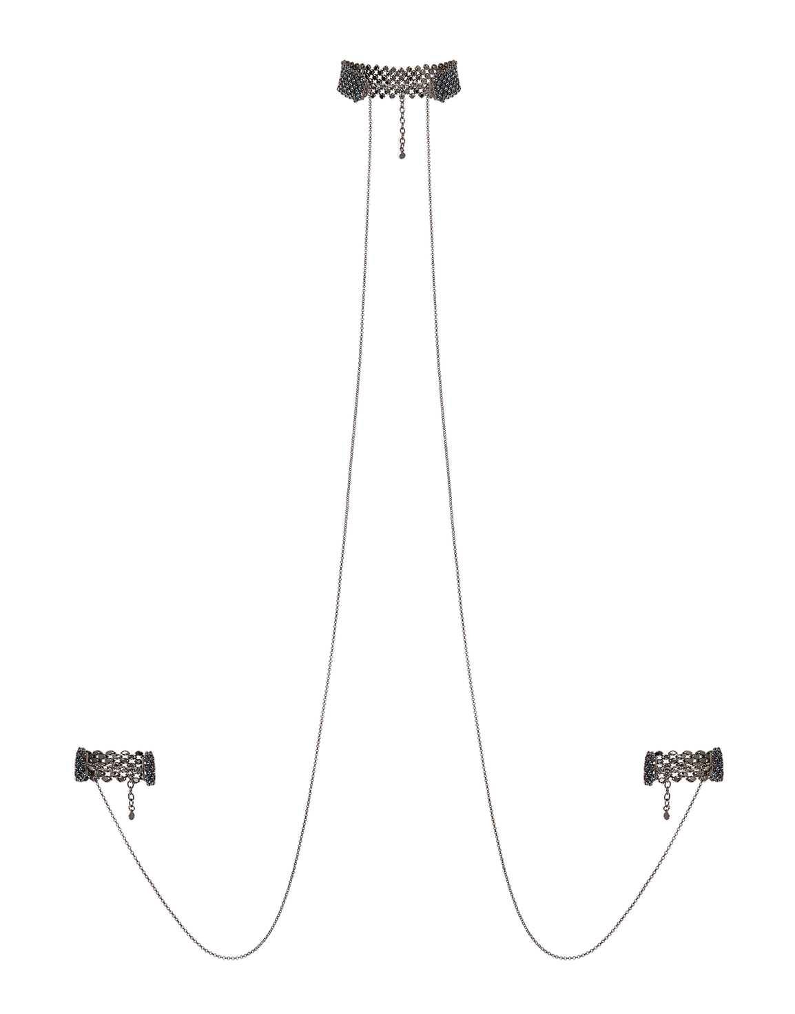 Mishka Choker And Cuff Set Gunmetal/Montana | Agent Provocateur