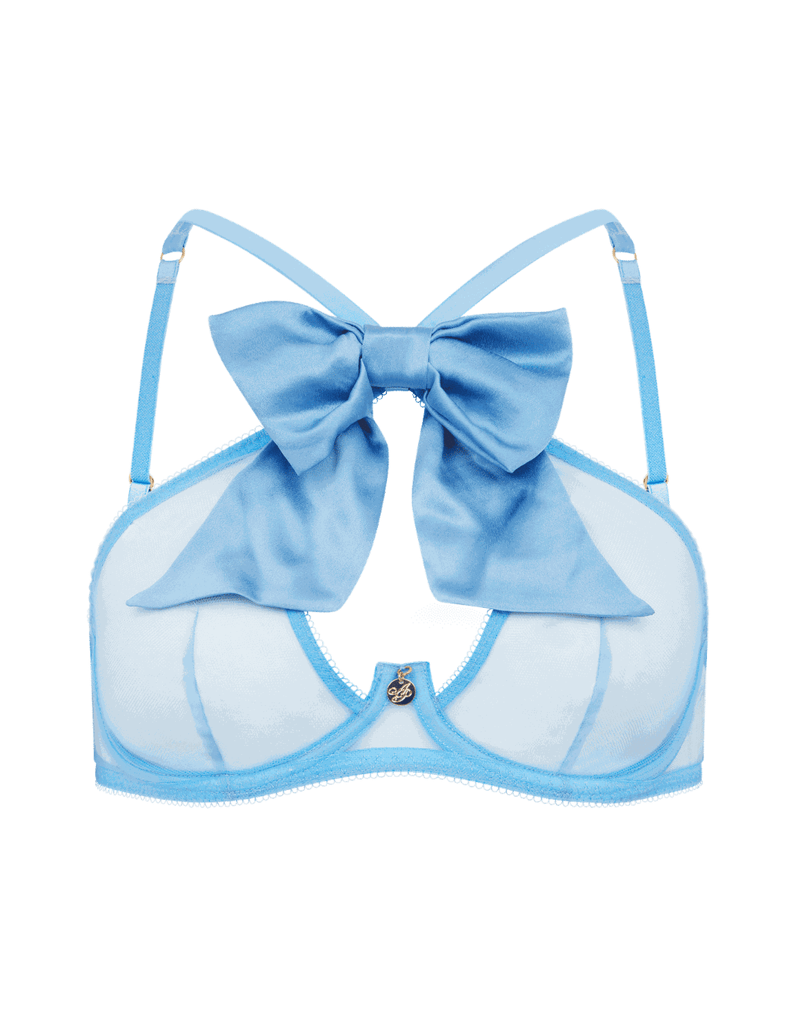 Oriana High Neck Underwired Bra Baby Blue | Agent Provocateur