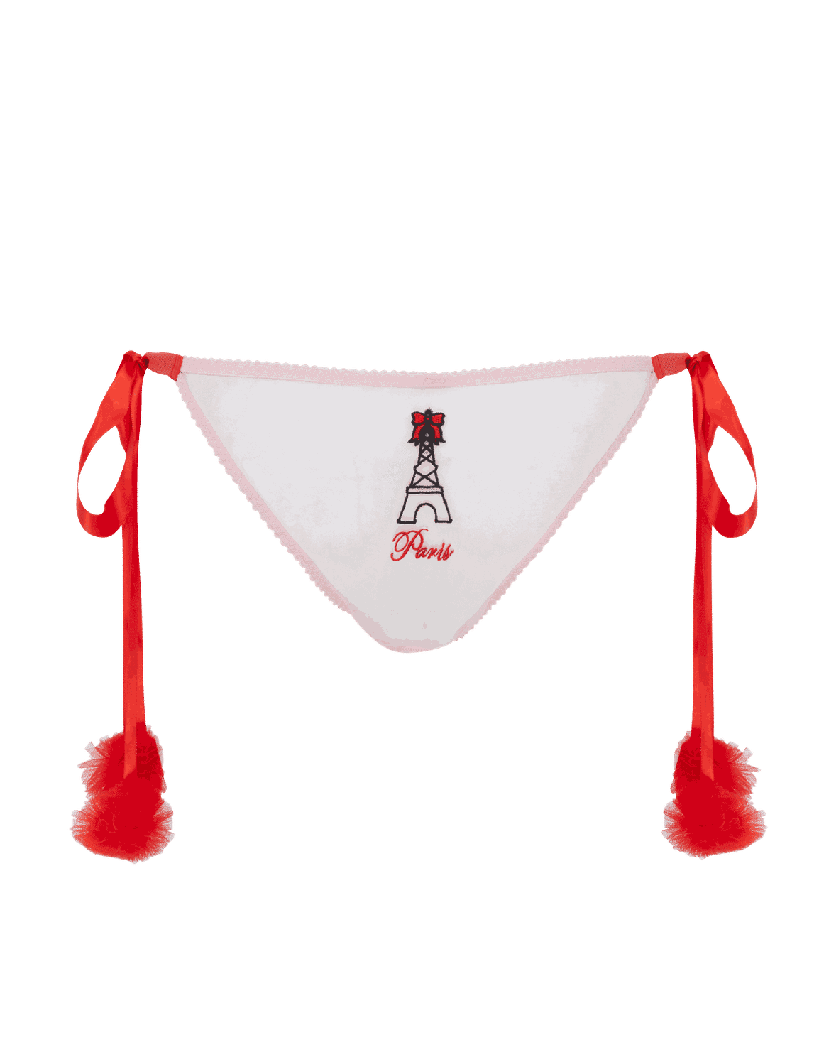 Paris Tie Side Brief Baby Pink/Red | Agent Provocateur