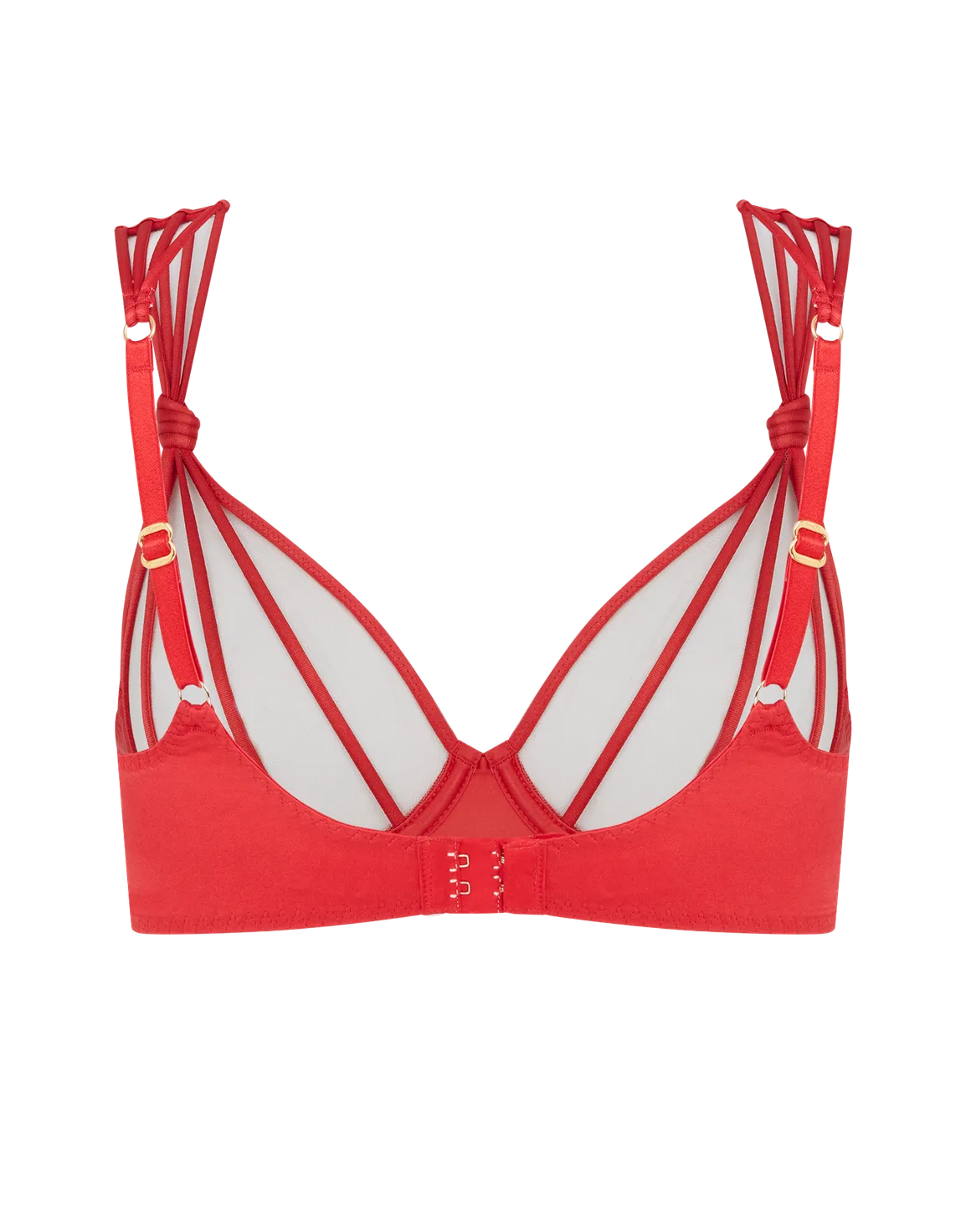 Ozara Plunge Underwired Bra Sand/Red | Agent Provocateur