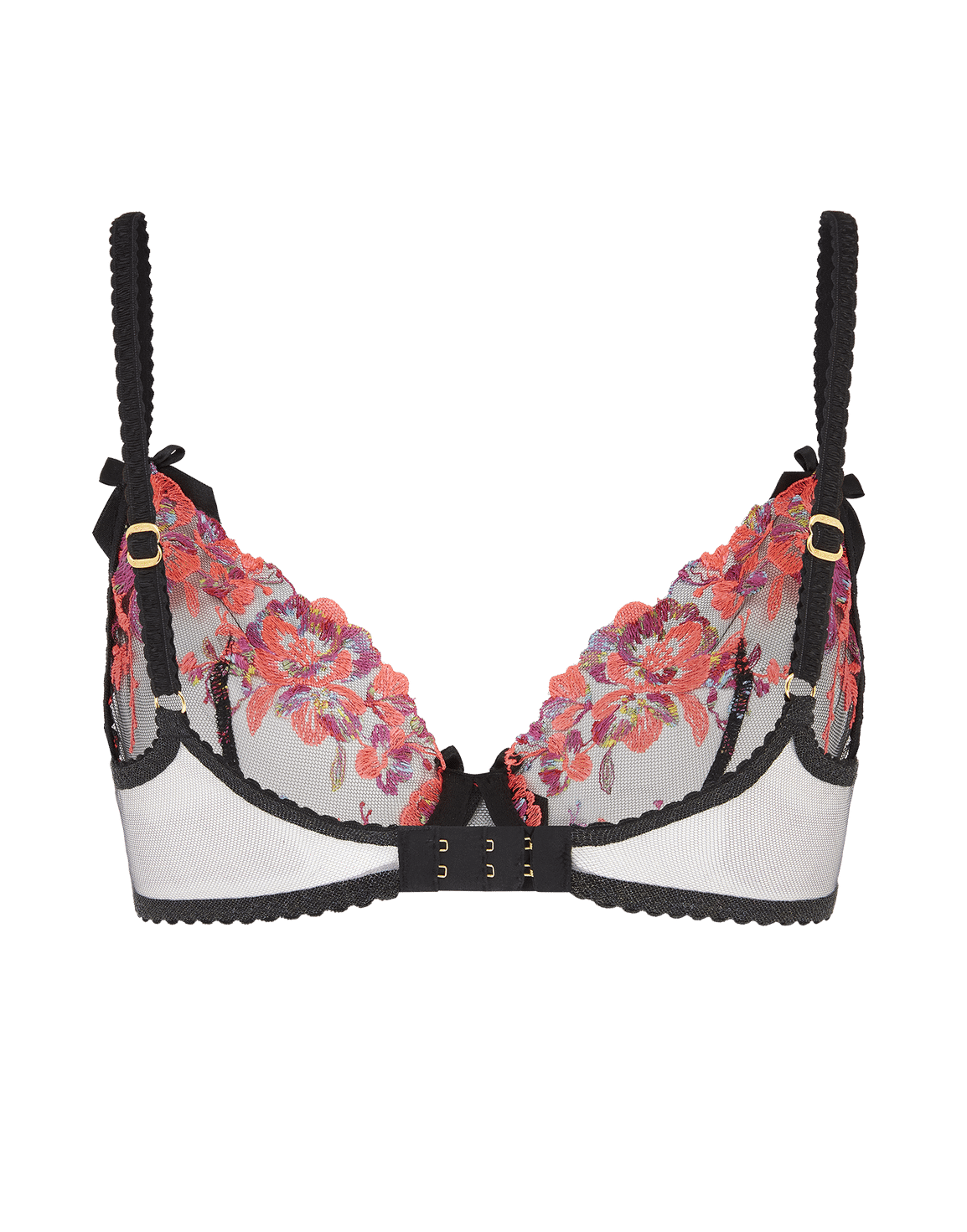 Lexx Plunge Underwired Bra Black/Neon Orange | Agent Provocateur