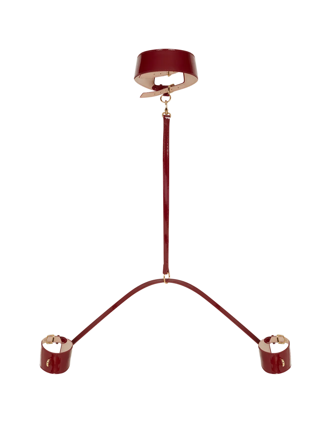 Mary Jane Choker And Cuffs Set Burgundy | Agent Provocateur