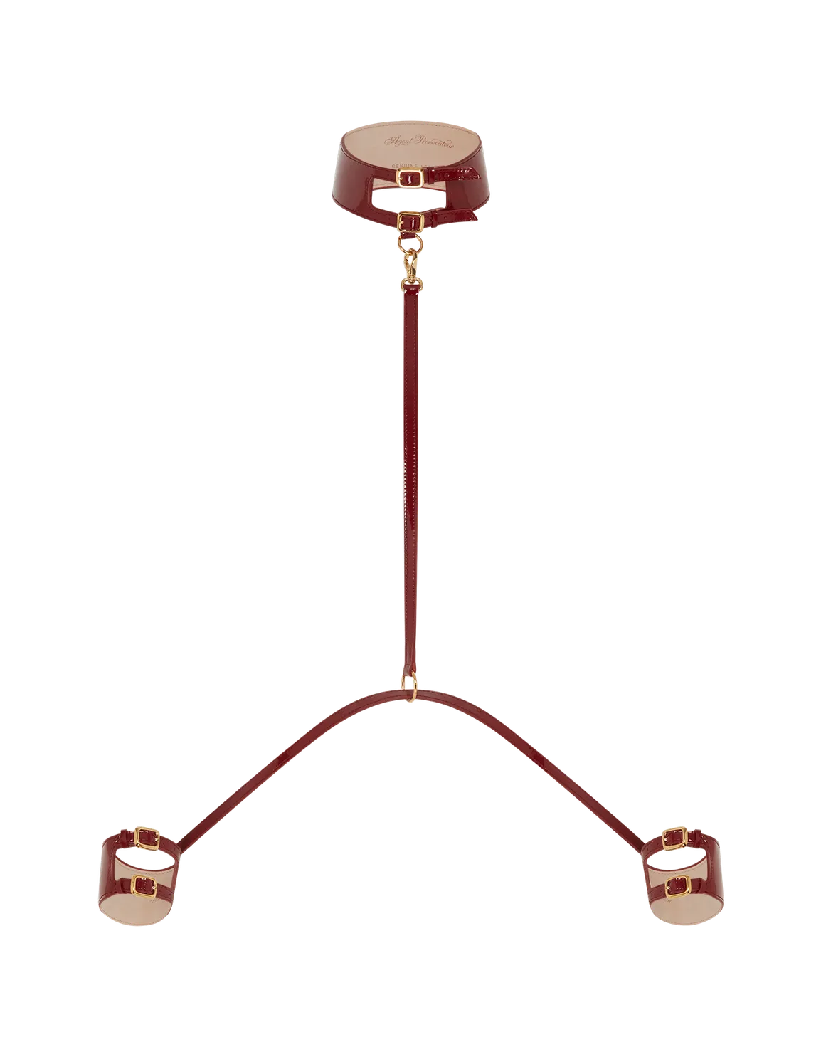 Mary Jane Choker And Cuffs Set Burgundy | Agent Provocateur