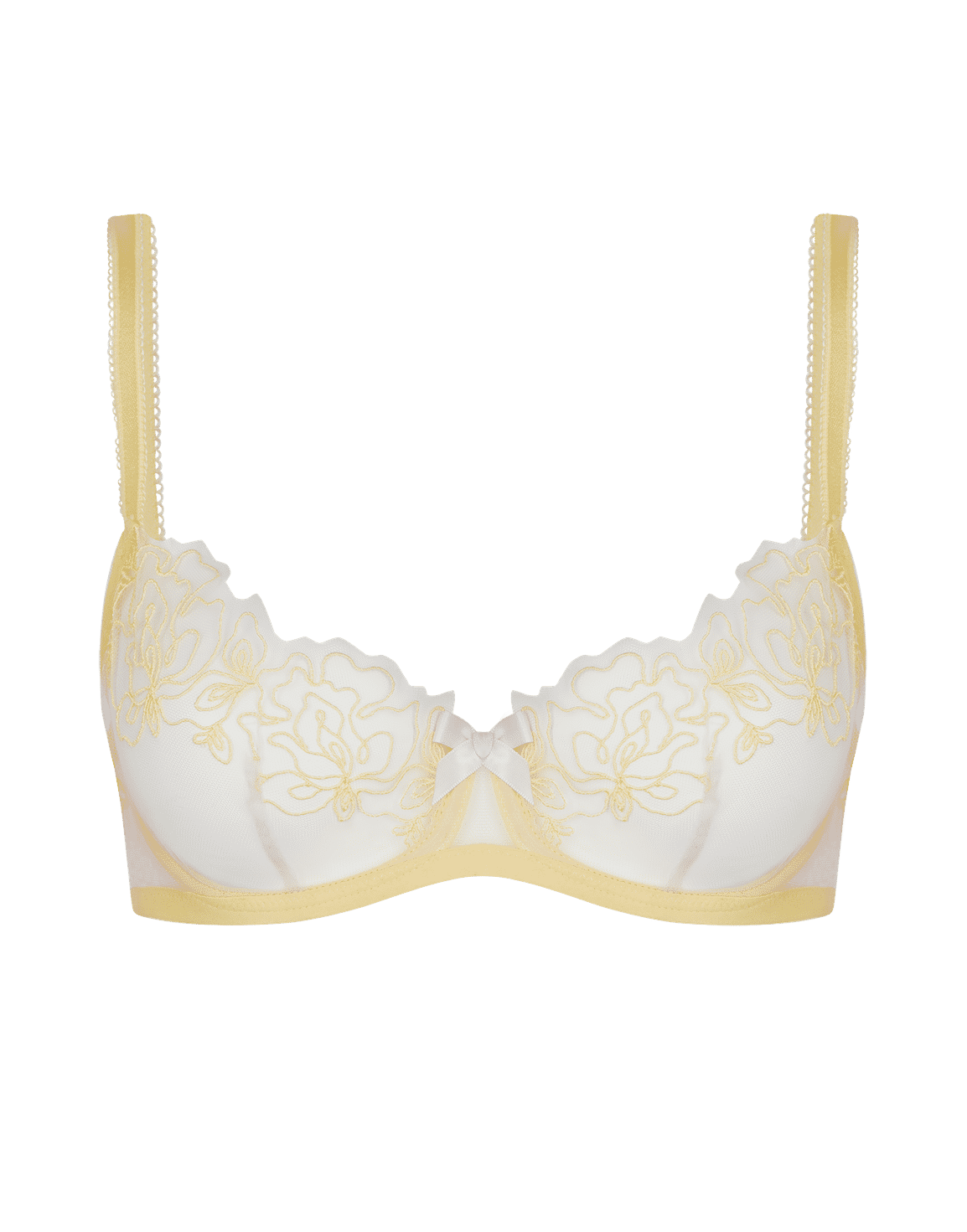 Juni Demi Cup Underwired Bra Yellow/Pink | Agent Provocateur