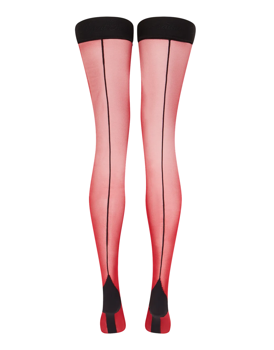 Tanzie Hold Ups Burgundy/Black | Agent Provocateur
