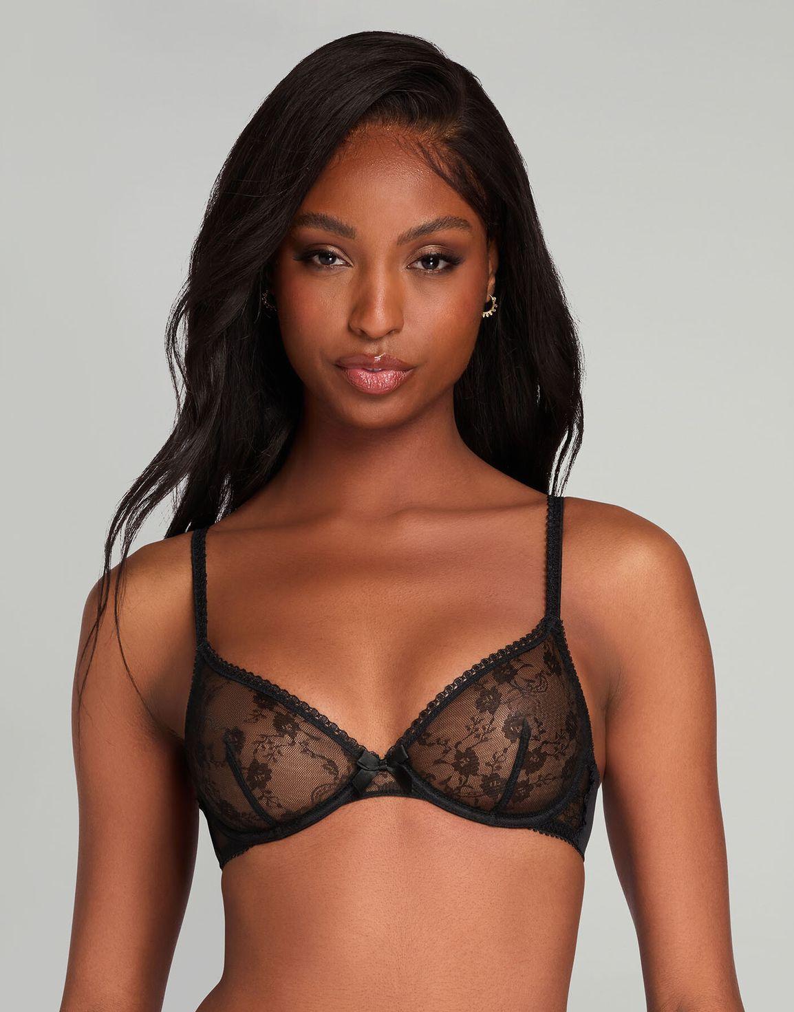 Laily Plunge Underwired Bra Deep Black | Agent Provocateur