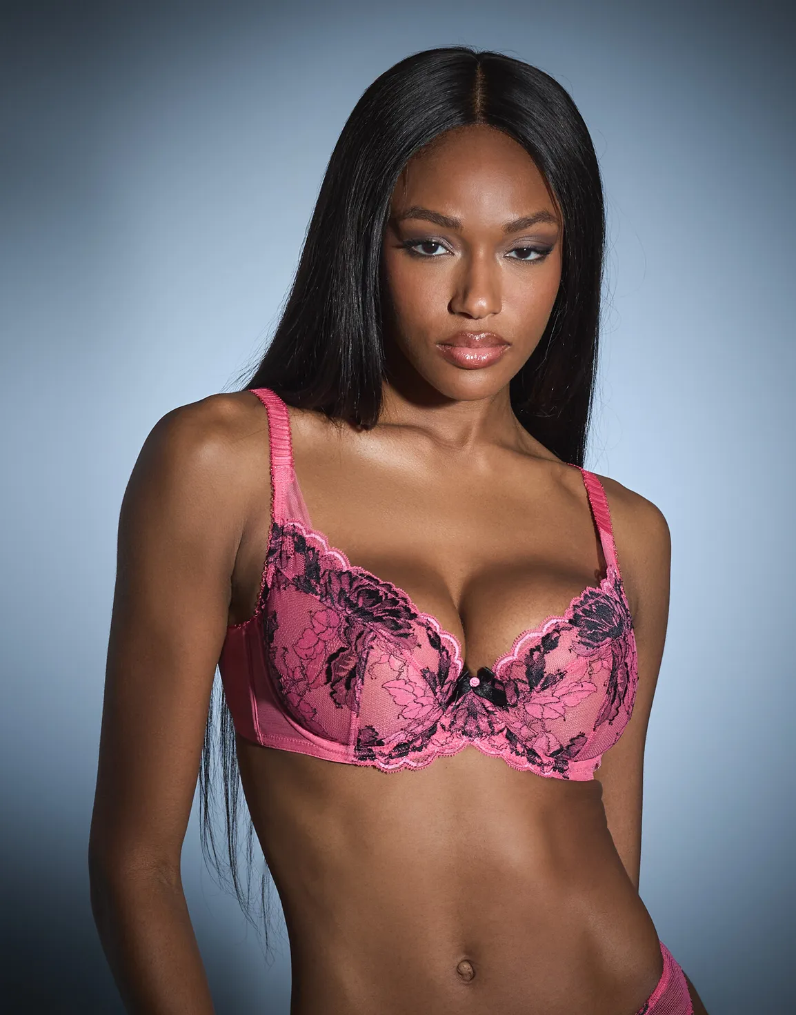 Yara 1 Plunge Underwired Bra Pink/Black | Agent Provocateur