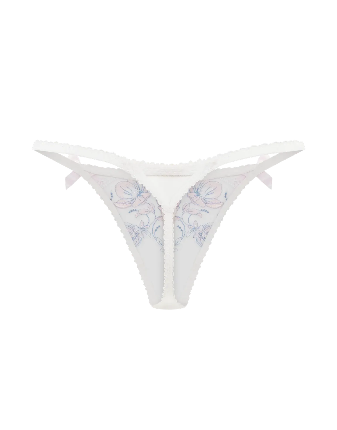 Winnette Thong Baby Pink/White | Agent Provocateur