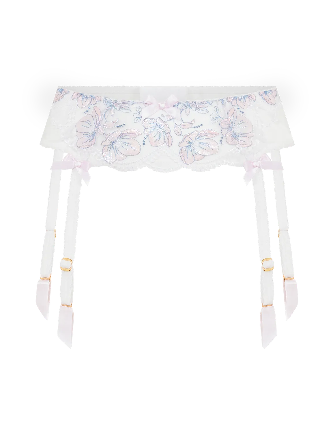 Winnette Suspender Baby Pink/White | Agent Provocateur
