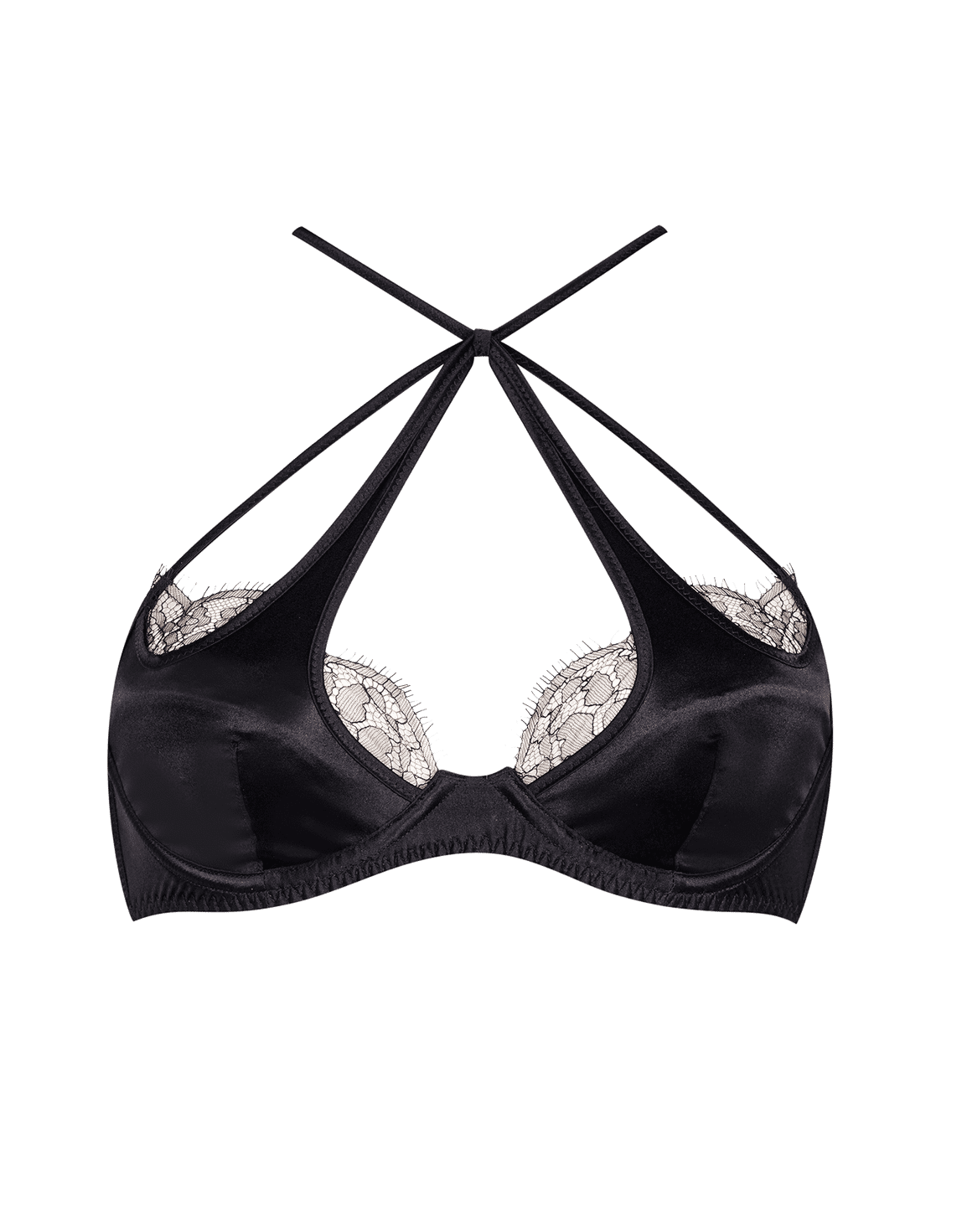 Robyn High Neck Underwired Bra Black | Agent Provocateur