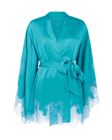 Agent Provocateur Classic Silk Dressing Gown In Ivory
