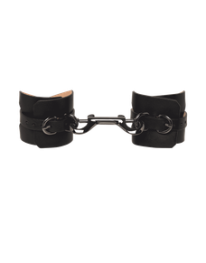 Veronika Leather Double Cuff Black | Agent Provocateur