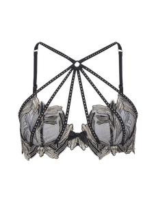 Christalina High Neck Plunge Bra Silver | Agent Provocateur