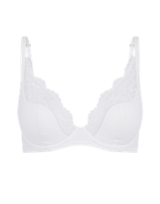 Brigette Padded High Apex Underwired Bra White | Agent Provocateur