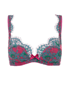 Carline Plunge Underwired Bra Cobalt, Lilac/Lime | Agent Provocateur