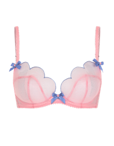 Lorna Plunge Underwired Bra  Baby Pink/Blue | Agent Provocateur