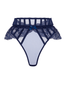 Rozlyn Suspender Thong Navy | Agent Provocateur