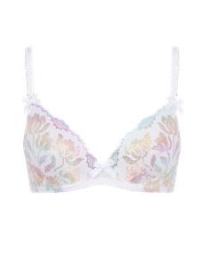 Sparkle Plunge Underwired Bra White | Agent Provocateur