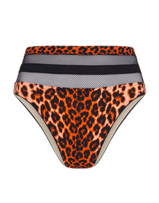 Zenaya High Waisted Bikini Bottom Leopard Print/Black | Agent Provocateur