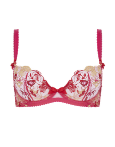 Zuri Plunge Underwired Bra Fuchsia/Red/Gold | Agent Provocateur