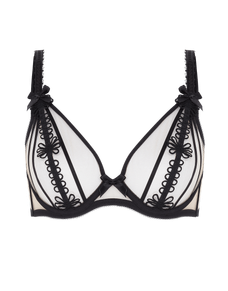 Coletta Plunge Underwired Bra Black/Sand | Agent Provocateur