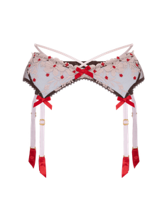 Dawne Suspender Chestnut/Pink/Red | Agent Provocateur
