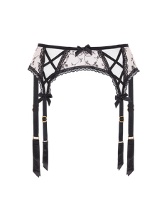 Rosaleen Suspender Baby Pink/Black | Agent Provocateur