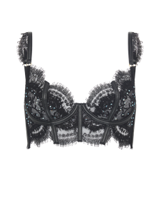 Roxannie Longline Underwired Bra Black | Agent Provocateur