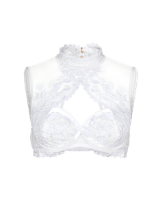 Darlia High Necked Underwired Bra White | Agent Provocateur