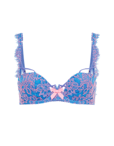 Eviee Plunge Underwired Bra Blue | Agent Provocateur