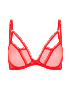 Fia Plunge Underwired Bra Red | Agent Provocateur